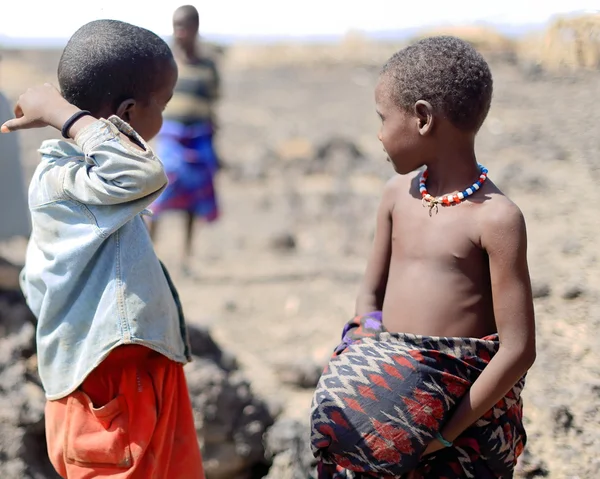 Little boy and girl of the Afar people. Danakil-Ethiopia. 0194 — Stockfoto