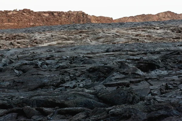 Campo de lava sólida-Erta Ale vulcão caldeira. Danakil-Etiópia. 0241 — Fotografia de Stock
