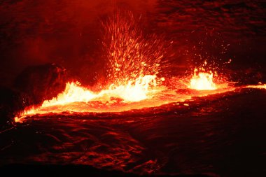 Burning lava lake inside the Erta Ale volcano-Danakil-Ethiopia. 0206 clipart