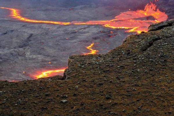 Vulcano lava-Erta Ale in fiamme. Danakil-Etiopia. 0240 — Foto Stock