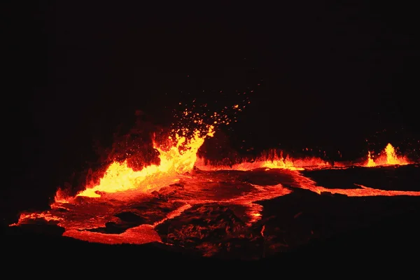 Brinnande lava sjön av AETR Ale vulkan-Danakil-Etiopien. 0229 — Stockfoto