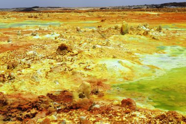 Dallol mountain rising 50-60 ms.over the salt flats. Danakil-Ethiopia. 0333-2 clipart