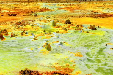 Dallol mountain rising 50-60 ms.over the salt flats. Danakil-Ethiopia. 0334 clipart