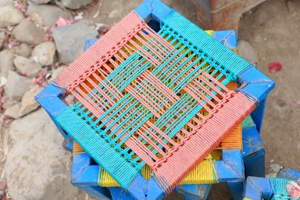 木凳, 编织座椅。Mekelle-埃塞俄比亚。0459 — 图库照片