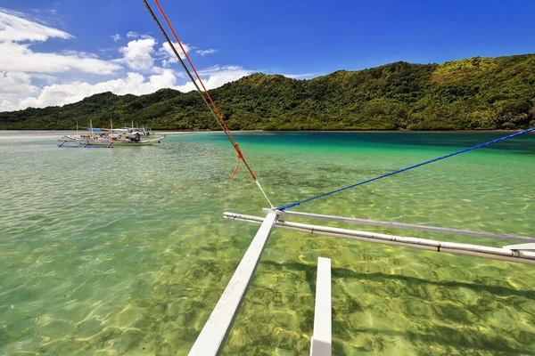 Plachtění Bacuit Bay Corong Corong Vigan Ostrov Snake Island Písečný — Stock fotografie