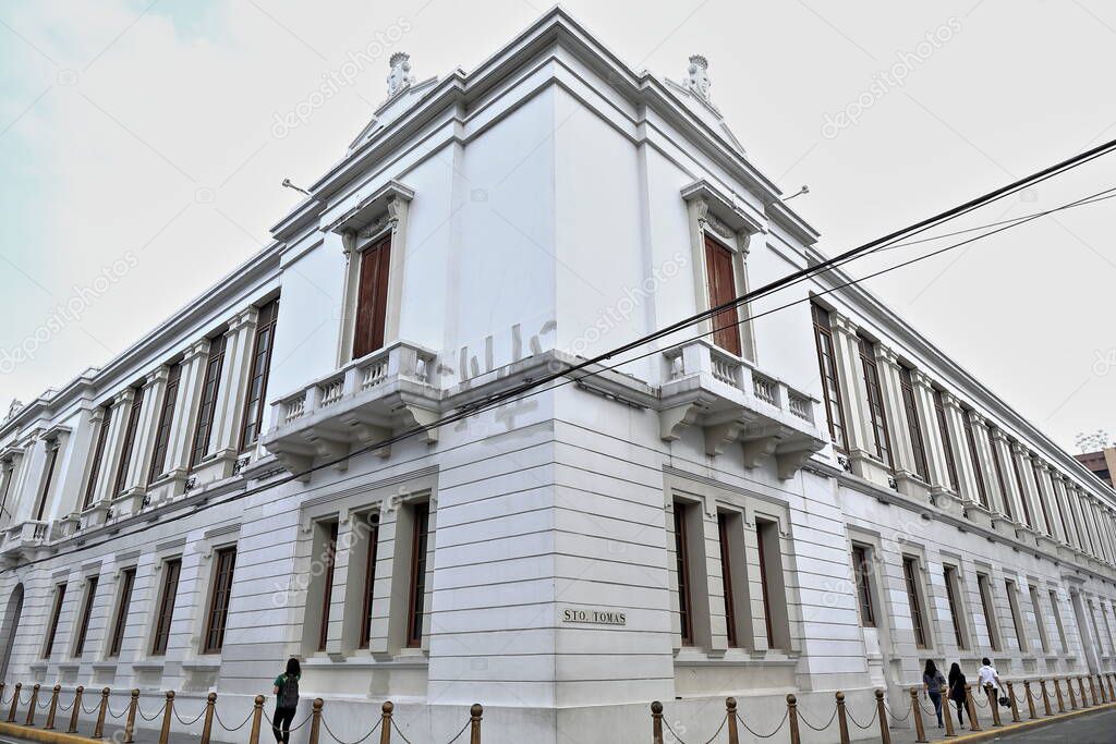 The Bureau of the Treasury building is a reconstruction of the ancient Ayuntamiento-City Council destroyed in WWII. Corner of Daan Cabildo and SantoTomas-St.Thomas Sts. Intramuros-Manila-Philippines.