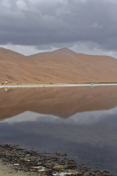 Lago Yindeertu Yinderitu Badain Dunas Arena Del Desierto Jaran Que — Foto de Stock