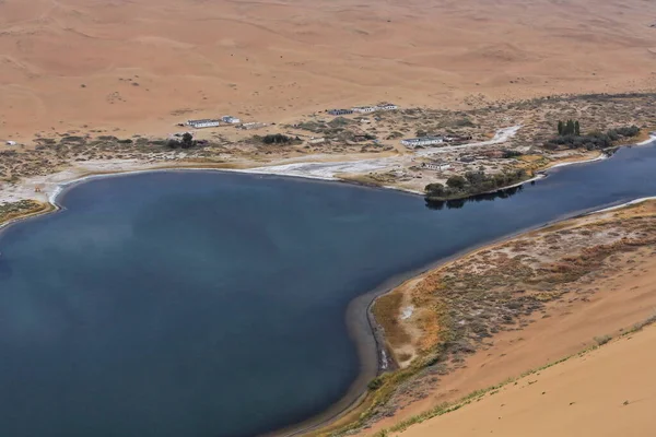 Sumu Jaran Lake Badain Jaran Deserto Dune Sabbia Alcuni Fino — Foto Stock