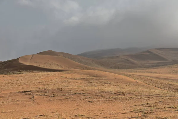 Luz Brumosa Por Mañana Temprano Sobre Las Dunas Arena Del — Foto de Stock