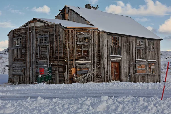 Vieilles Planches Bois Déchiqueté Murs Grange Abandonnés Cabine Ruinée Côté — Photo