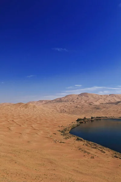 Corner Lago Nuoertu Más Grande Desierto Badain Jaran Con Km2 — Foto de Stock