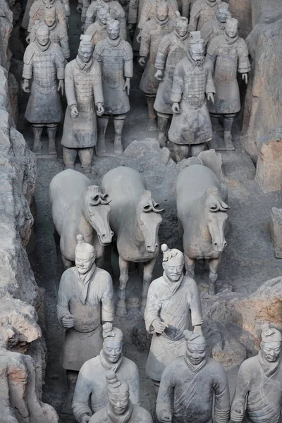 Guerreros Del Ejército Terracota Esculturas Funerarias Que Representan Ejército Qin —  Fotos de Stock