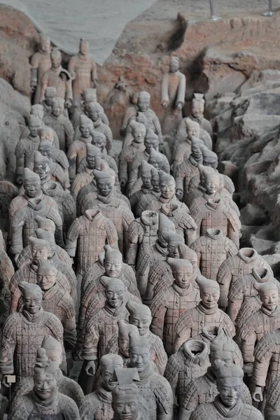 Guerreros Del Ejército Terracota Esculturas Funerarias Que Representan Ejército Qin —  Fotos de Stock