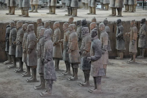 Guerreros Del Ejército Terracota Esculturas Funerarias Que Representan Ejército Qin —  Fotos de Stock