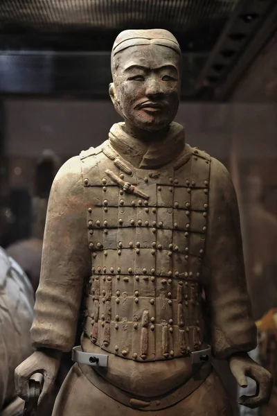 Terracota Exército Guerreiro Escultura Funerária Que Descreve Exército Qin Shi — Fotografia de Stock