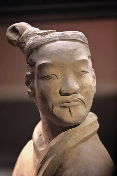 Escultura Guerrera Funeraria Del Ejército Terracota Que Representa Ejército Qin —  Fotos de Stock