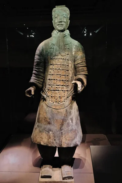 Escultura Guerrera Funeraria Del Ejército Terracota Que Representa Ejército Qin —  Fotos de Stock