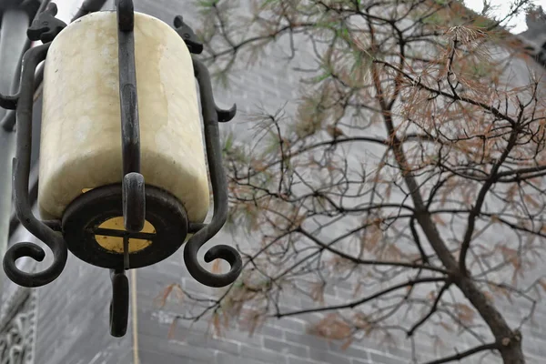 Traditional Chinese Style Street Light Made Wrought Iron White Plastic — Stock Photo, Image