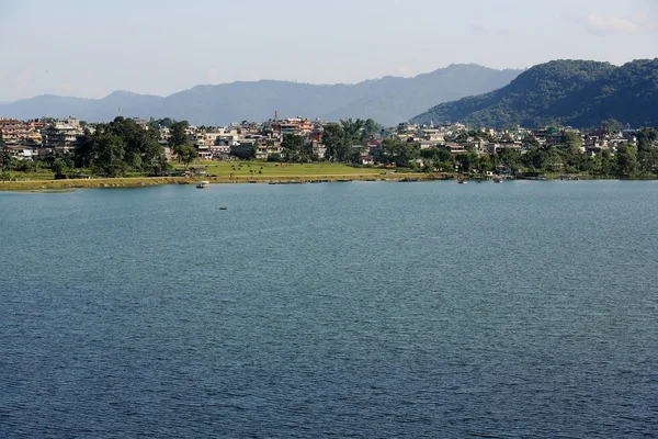 Phewa tal-lake and Pokhara town-Nepal. 0651 — Stock Photo, Image