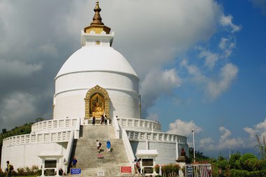 Shanti Stupa-dünya barış Pagoda Ananda Hill. Pokhara-Nepal. 0689