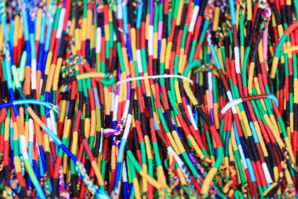 Multicolored fabric necklaces. Pokhara-Nepal. 0754 — Stock Photo, Image