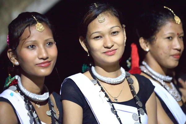 Tharu people girls. Ghatgain-Patihani-Nepal. 0823 — Stock Photo, Image