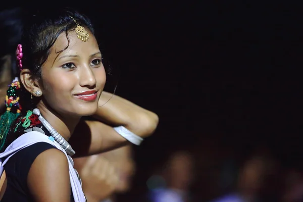 Tharu people girl. Ghatgain-Patihani-Nepal. 0819 — Stock Photo, Image
