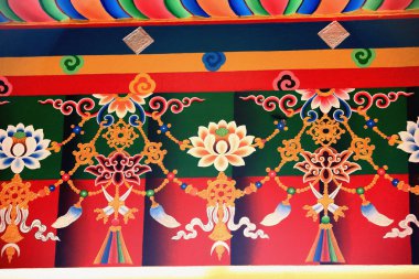 Buddhist wall decoration. Thrangu Tashi Yangtse Monastery-Nepal. 0985 clipart