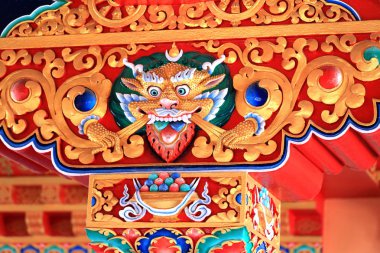 Chapiter dekorasyon. Thrangu Tashi Yangtse Manastırı-Nepal. 0988