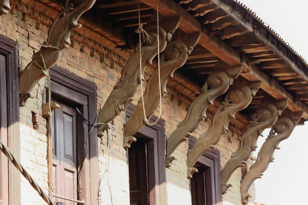 Wooden roof struts. Dhulikhel-Nepal. 1037 — Stock Photo, Image