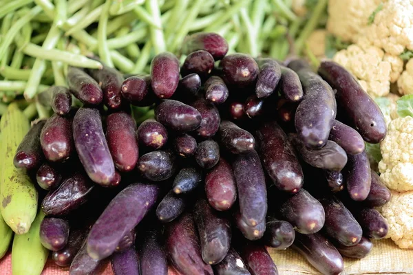 Eggplants-cauliflower-green beans-. Dhulikhel-Nepal. 1039 — Stock Photo, Image