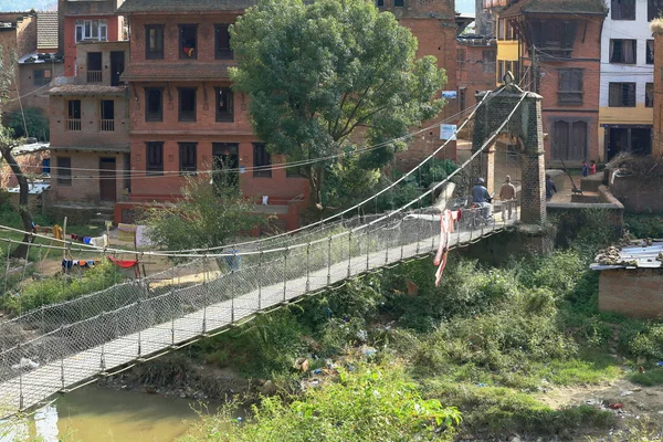 Punyamati Nehri üzerinde köprü. Panauti-Nepal. 1062 — Stok fotoğraf