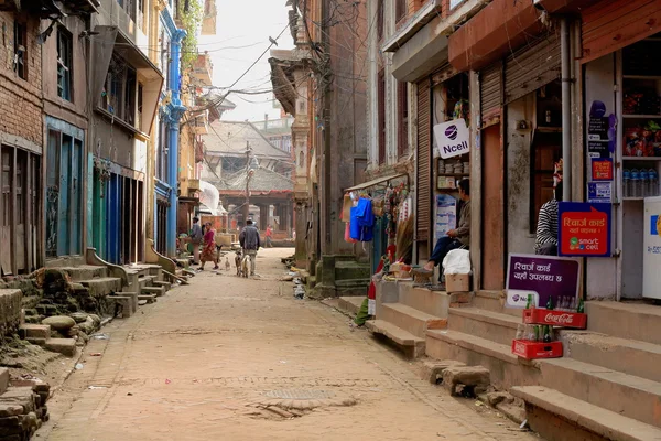 Tuğla döşeli cadde. Panauti-Nepal. 1095 — Stok fotoğraf