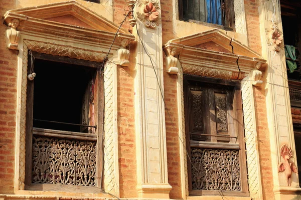 Classical newar style facade. Panauti-Nepal. 1090 — Stock Photo, Image