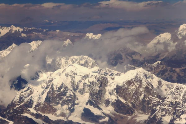 Vários picos himalaianos vista aérea. Nepal. 1114 — Fotografia de Stock