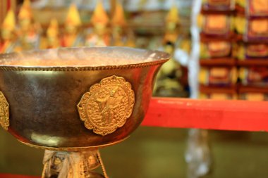 Tibet Budist pirinç vazo. Drepung Manastırı-Tibet. 1239