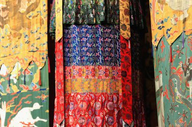 Tibetan printed fabric. Drepung monastery-Tibet. 1241 clipart