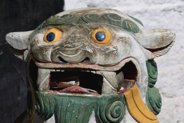 Snow lion carving. Mingyur Phodrang-Norbulingka-Lhasa-Tibet. 1268 clipart