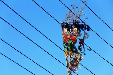 Dua bayrakları kalıntıları. Lhasa Tibet. 1357