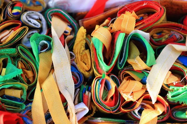 Rolls of tibetan prayer flags. Lhasa-Tibet. 1353 — Stock Photo, Image