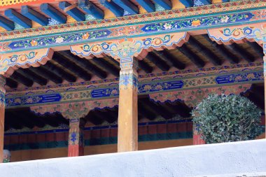 Wooden balcony. Jokhang temple-Lhasa-Tibet. 1410 clipart