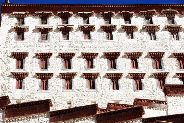 Pareti imbiancate, Palazzo Potala. Lhasa-Tibet. 1380 — Foto Stock