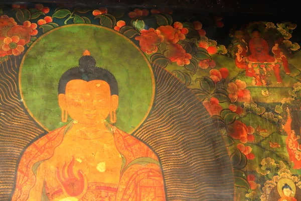 Pintura budista. Templo de Jokhang-Lhasa-Tibet. 1420 —  Fotos de Stock