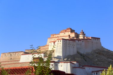 Dzong veya fort gyantse-Tibet. 1573