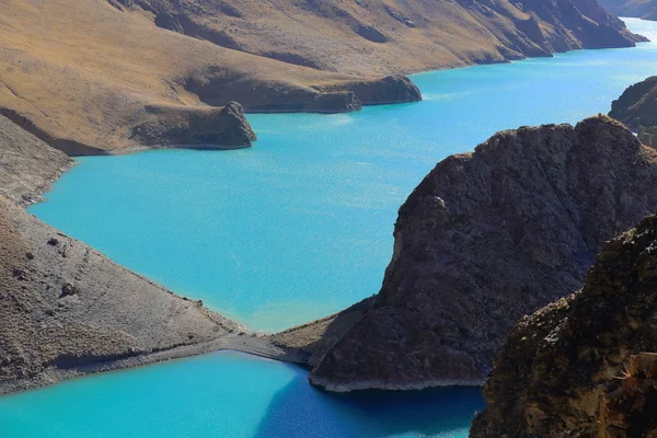 Manla reservoir on Nyang river. Shigatse pref.-Tibet. 1567 — Stock Photo, Image