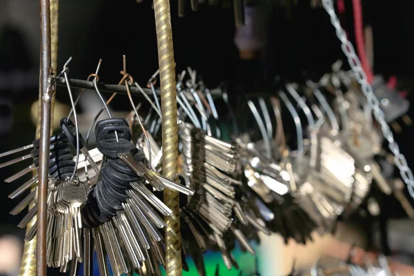 Keys with flat blades ready to be cut. Shigatse-Tibet. 1678 — Stock Photo, Image