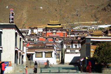 Buildings in the Tashilhunpo monastery. Shigatse-Tibet. 1684 clipart