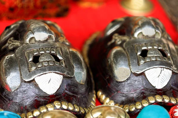 Masks made on turtle shells. Shigatse-Tibet. 1787 — Stock Photo, Image