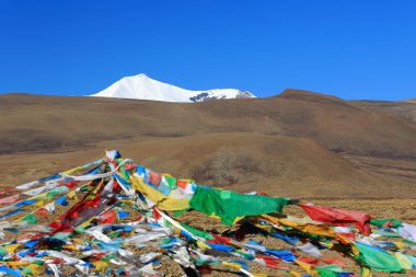 Pulha RI-tepe üzerinde dua bayrakları. Gyatso La pass-Tibet. 1910