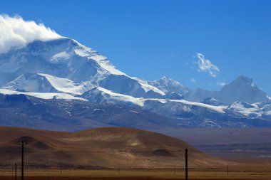 Cho Oyu ve diğer Himalaya zirveleri monte. Tibet. 1944